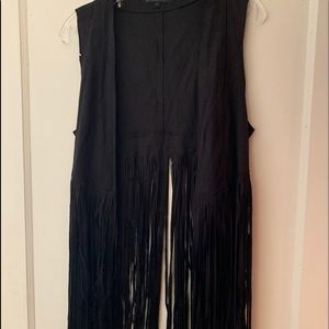 Black Suede fringe vest